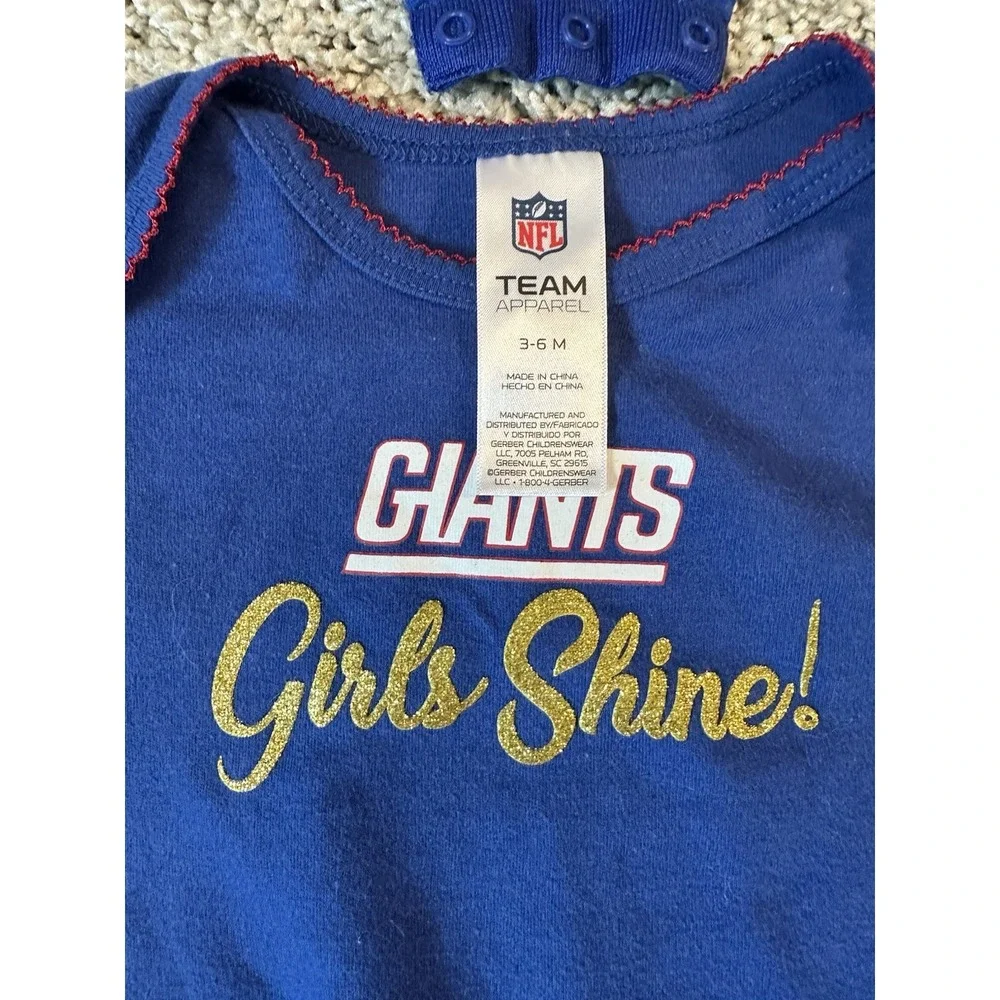 Lot Of Baby New York Giants Body Suits 3/6 & 6/9 Months One Knicks Bodysuit EUC!